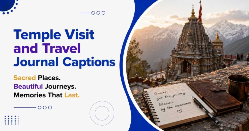 Temple Visit and Travel Journal Captions