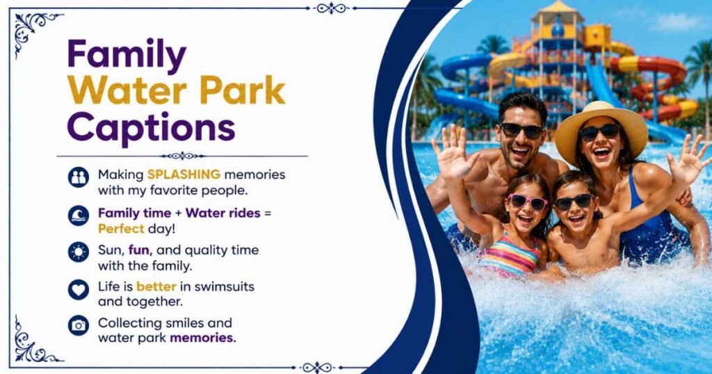   Unique Family water park Captions