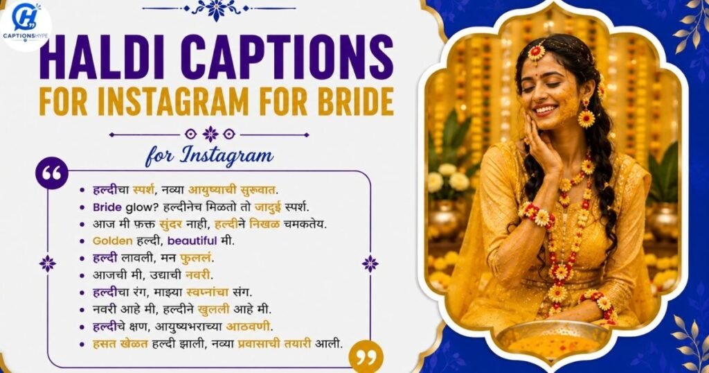 Haldi Captions for Instagram for Bride