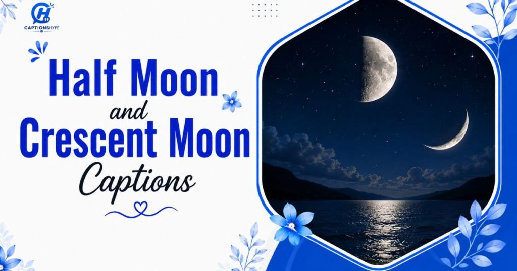 Half Moon and Crescent Moon Captions