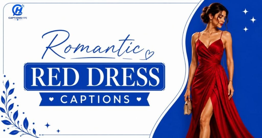 Romantic Red Dress Captions