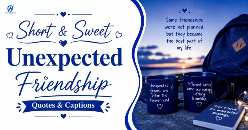 Short & Sweet Unexpected Friendship Quotes & Captions