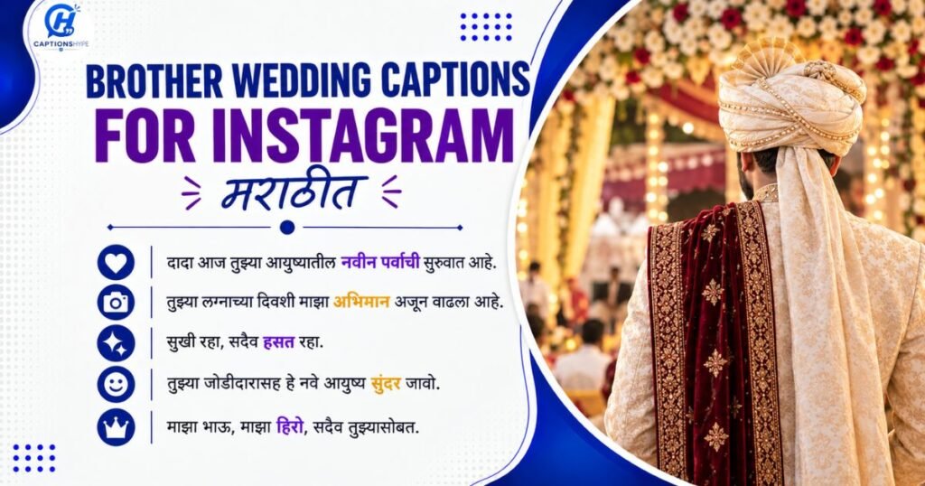 Brother Wedding Captions for Instagram in Marathi