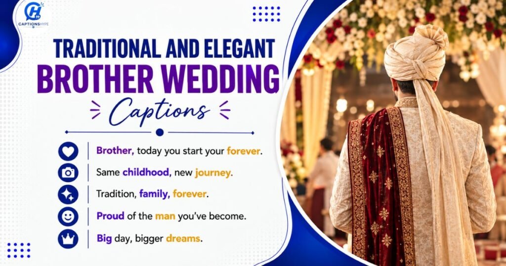 Traditional and Elegant Brother Wedding Captions